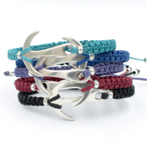 βραχιόλι μακραμέ μεγάλη άγκυρα όλα